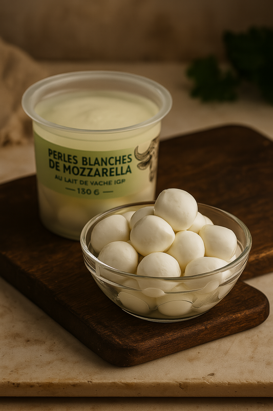 PERLES BLANCHES DE MOZZARELLA