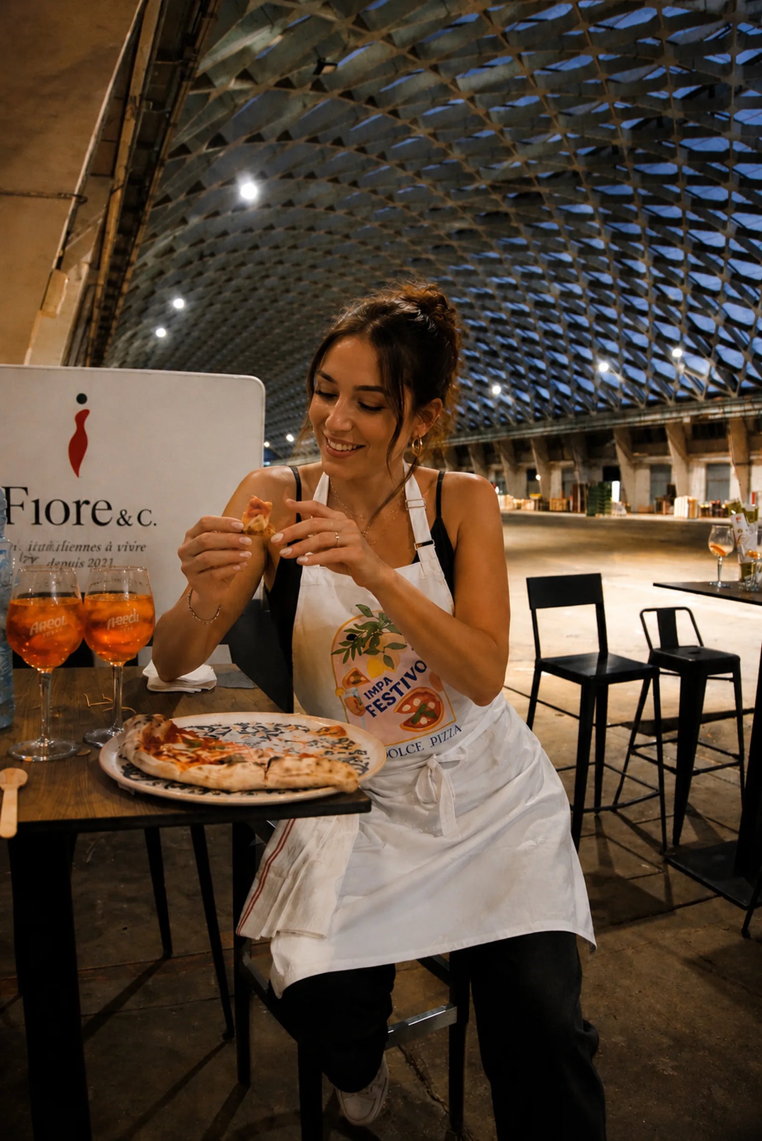 Pizza artisanale et spritz lors d'un atelier IMPA Festivo à Grenoble